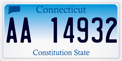 CT license plate AA14932