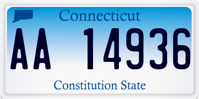 CT license plate AA14936