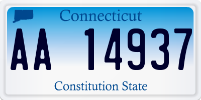 CT license plate AA14937