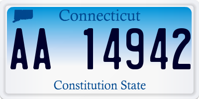 CT license plate AA14942