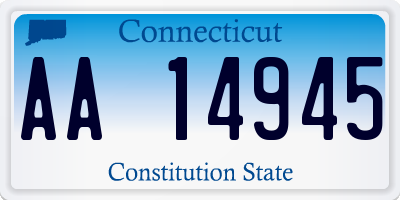 CT license plate AA14945