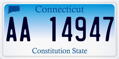 CT license plate AA14947