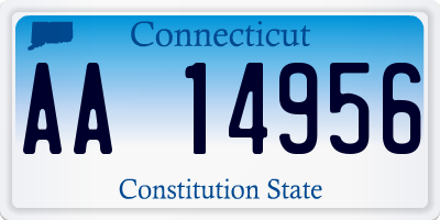 CT license plate AA14956