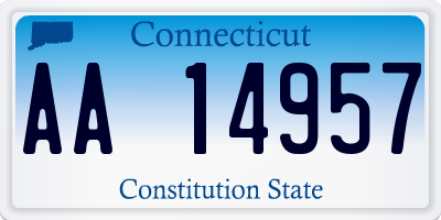 CT license plate AA14957