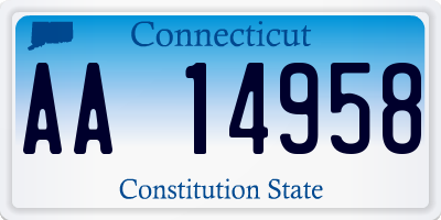 CT license plate AA14958