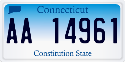 CT license plate AA14961