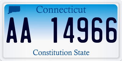 CT license plate AA14966