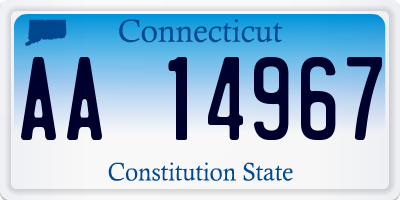 CT license plate AA14967