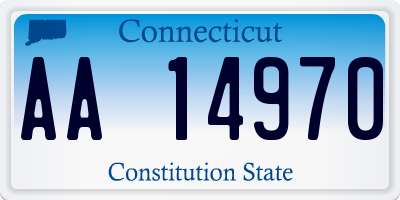 CT license plate AA14970