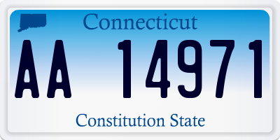 CT license plate AA14971