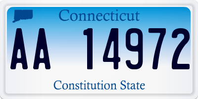 CT license plate AA14972