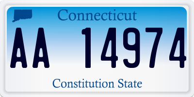 CT license plate AA14974