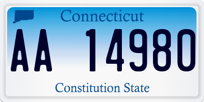 CT license plate AA14980