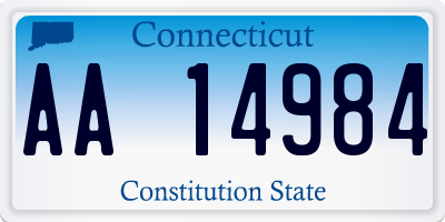 CT license plate AA14984