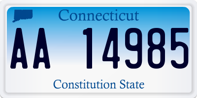 CT license plate AA14985