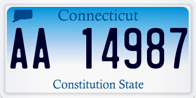 CT license plate AA14987