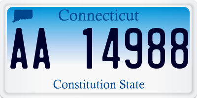 CT license plate AA14988