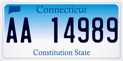 CT license plate AA14989