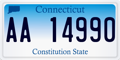 CT license plate AA14990