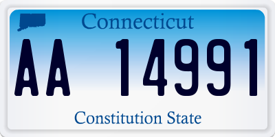 CT license plate AA14991