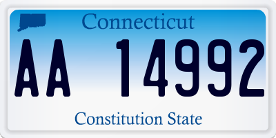 CT license plate AA14992