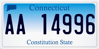 CT license plate AA14996