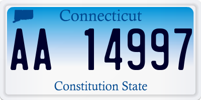 CT license plate AA14997