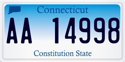 CT license plate AA14998