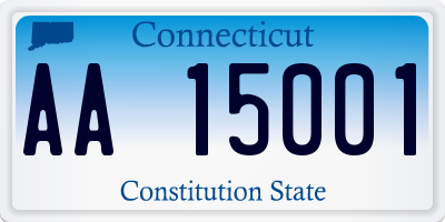 CT license plate AA15001