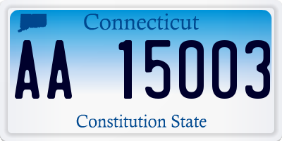 CT license plate AA15003