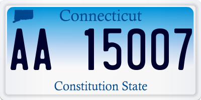 CT license plate AA15007