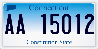 CT license plate AA15012