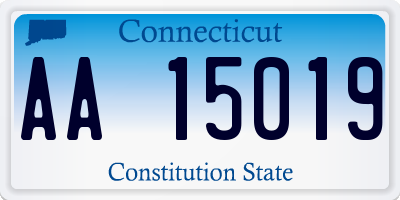 CT license plate AA15019