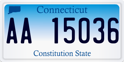 CT license plate AA15036