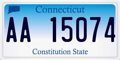 CT license plate AA15074