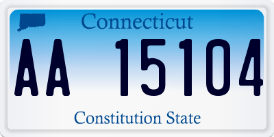 CT license plate AA15104