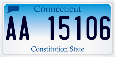 CT license plate AA15106