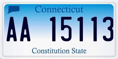 CT license plate AA15113