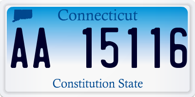 CT license plate AA15116