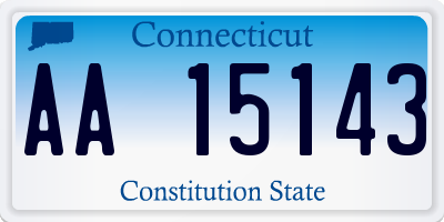 CT license plate AA15143