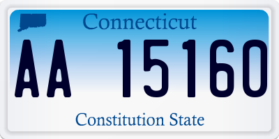 CT license plate AA15160