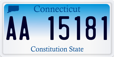 CT license plate AA15181