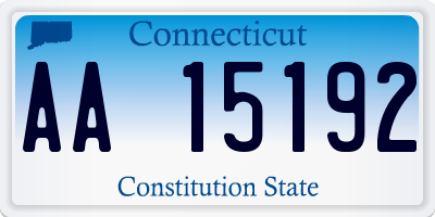 CT license plate AA15192