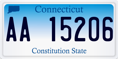 CT license plate AA15206