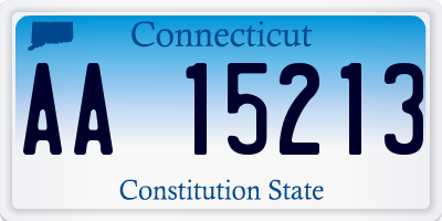 CT license plate AA15213