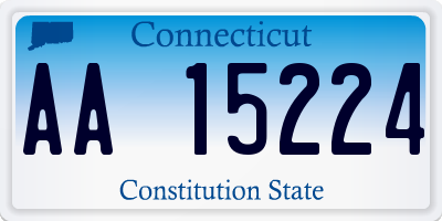 CT license plate AA15224