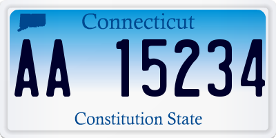 CT license plate AA15234