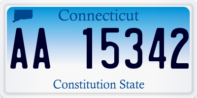 CT license plate AA15342