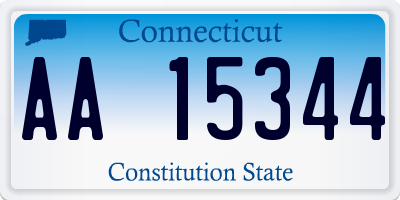 CT license plate AA15344