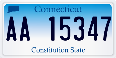 CT license plate AA15347